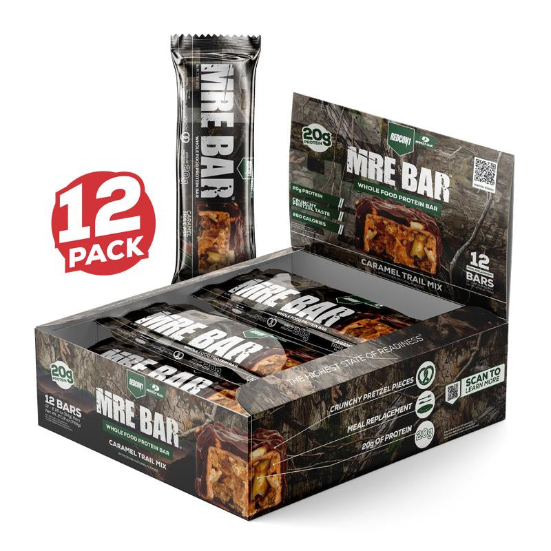 REDCON1 MRE Protein Bar - Contains MCT Oil + 20G of Whole Food Protein - Easily Digestible, Macro Balanced Low Sugar Meal Replacement Bar (12 Bars)