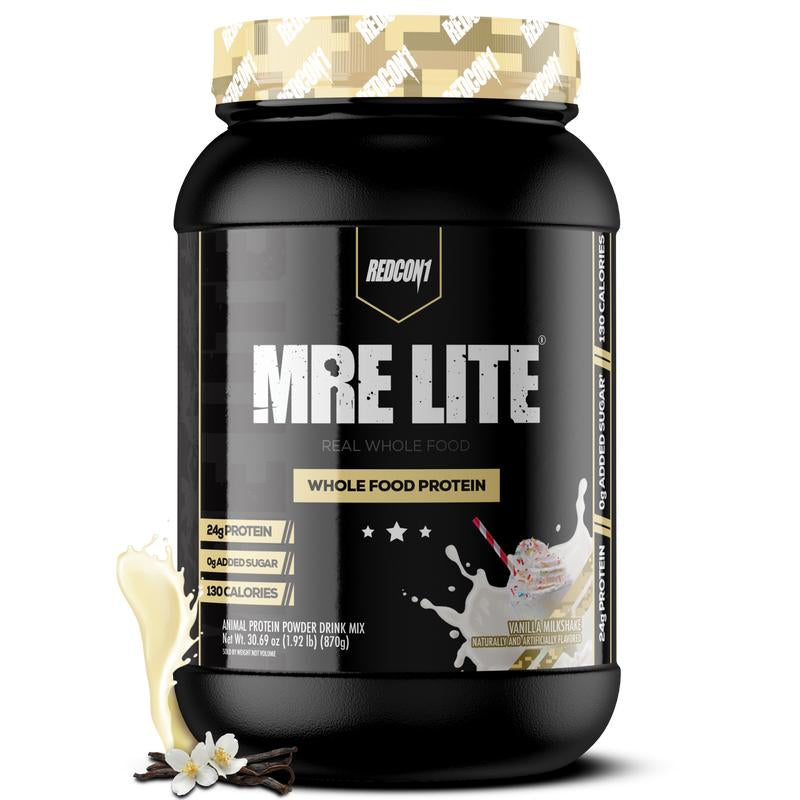 REDCON1 MRE Lite Whole Food Protein Powder - Low Carb & Whey Free Meal Replacement with Animal Protein Blends - Easy to Digest Supplement Made with MCT Oils (30 & 20 Servings)