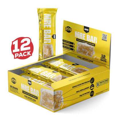 REDCON1 MRE Protein Bar - Contains MCT Oil + 20G of Whole Food Protein - Easily Digestible, Macro Balanced Low Sugar Meal Replacement Bar (12 Bars)