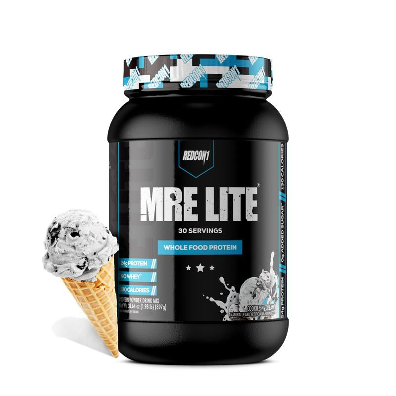REDCON1 MRE Lite Whole Food Protein Powder - Low Carb & Whey Free Meal Replacement with Animal Protein Blends - Easy to Digest Supplement Made with MCT Oils (30 & 20 Servings)