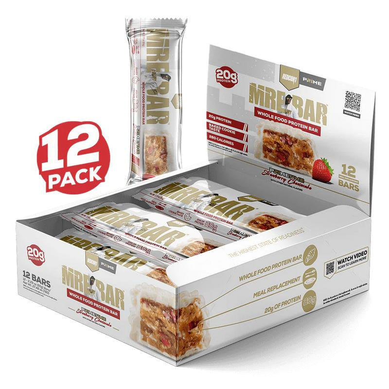 REDCON1 MRE Protein Bar - Contains MCT Oil + 20G of Whole Food Protein - Easily Digestible, Macro Balanced Low Sugar Meal Replacement Bar (12 Bars)